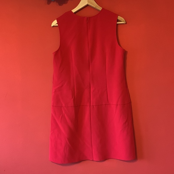 Loft Red Shift Dress with Decorative Seams - Picture 10 of 10